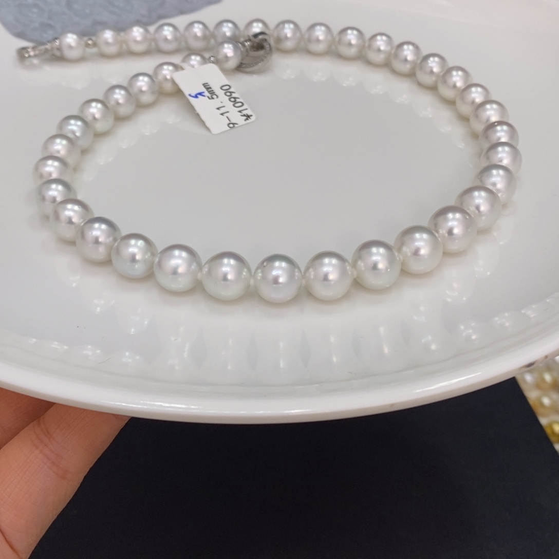 颈饰未镶嵌海水珍珠初**x澳白项链9-11.5刘