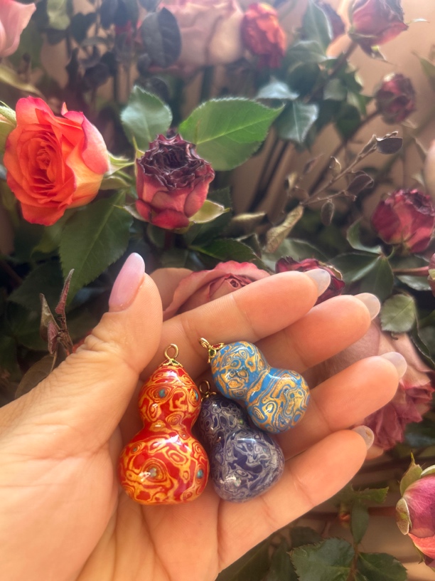 草里金葫芦犀皮带钻葫芦挂件