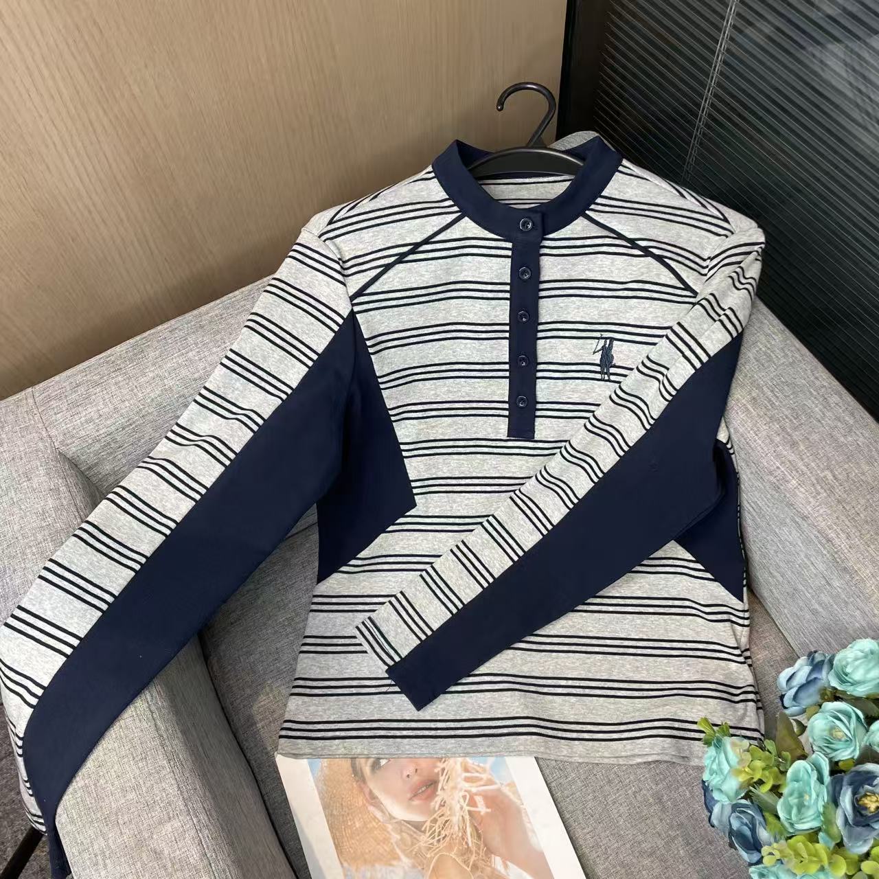 早秋新款时尚女士长袖上衣-M80334