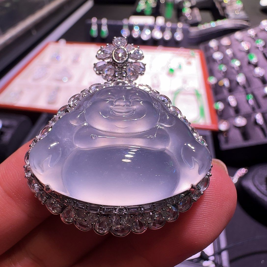 翡翠18K金镶嵌耳饰