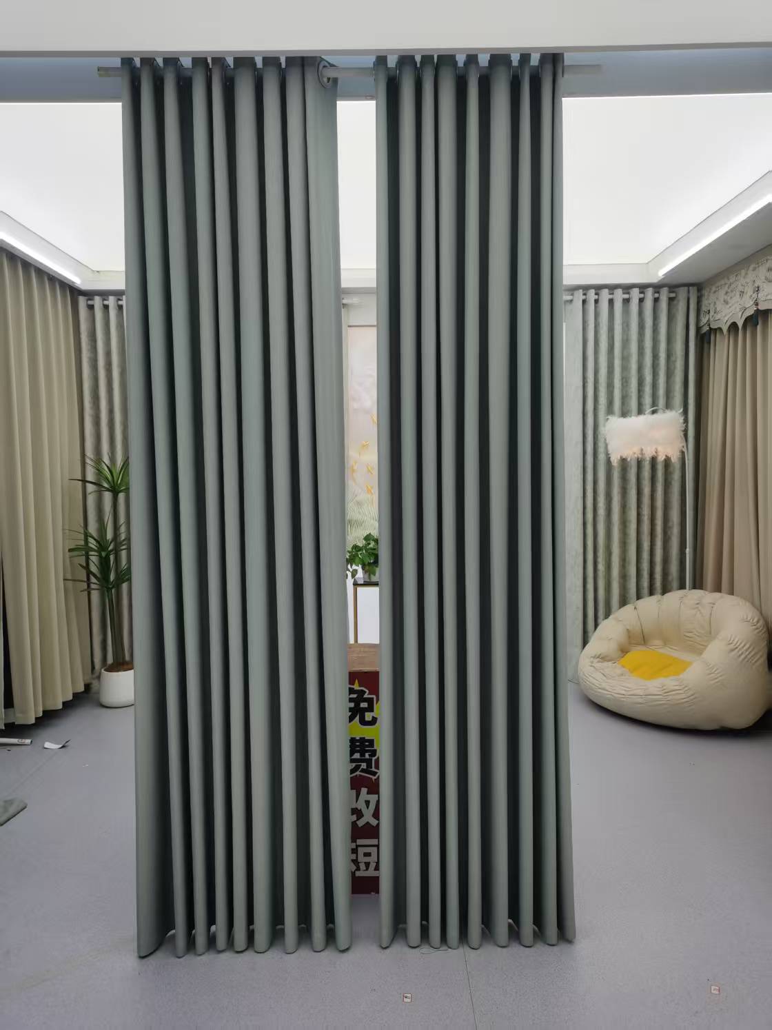 J高级灰双面雪尼尔丝线加厚成品窗帘客厅阳台卧室全遮光窗帘定制