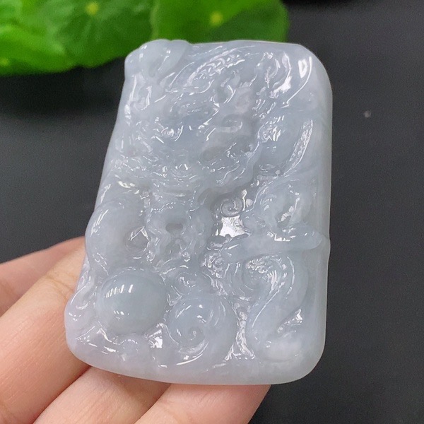 G68-天然A货翡翠-龙牌