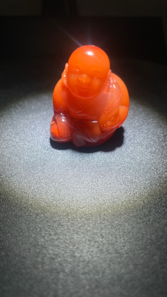 川料南红，火焰纹雕刻