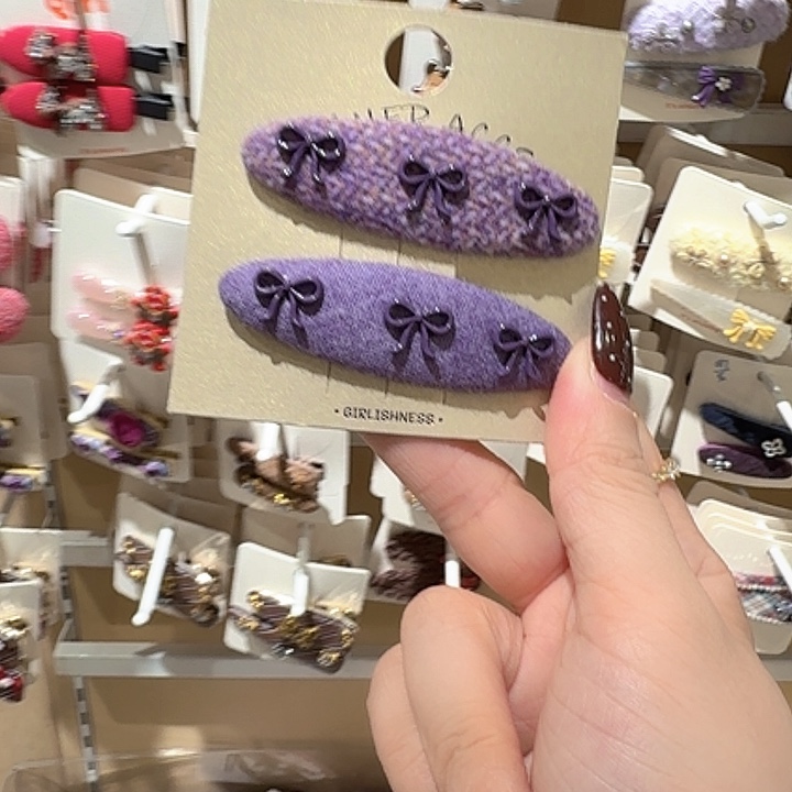 椭圆紫色蝴蝶结掰掰夹