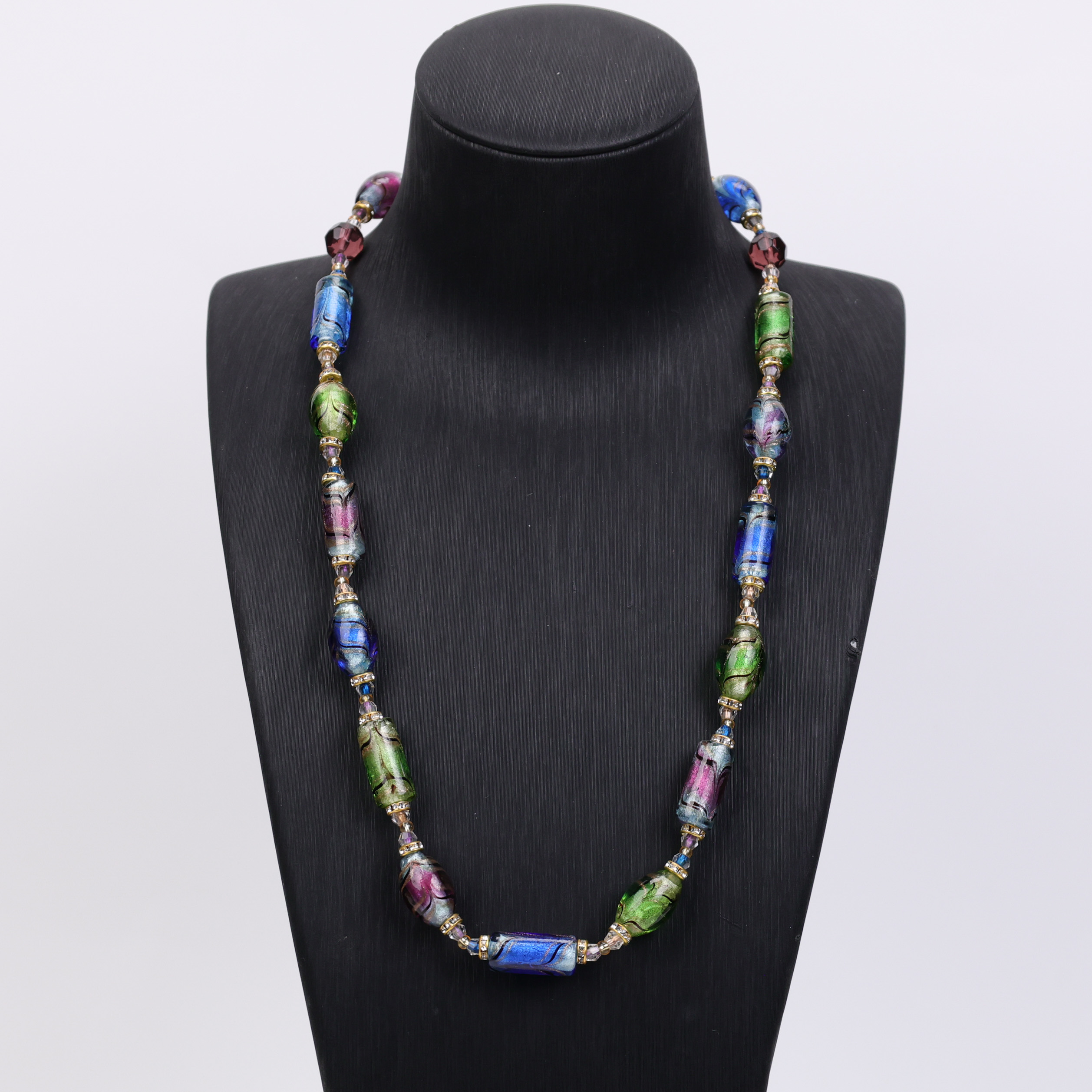 合金项链 LZ1659-1 彩色椭圆箔项链12.8