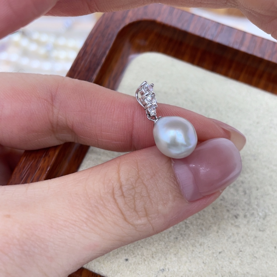 海水珍珠颈饰银S925镶嵌