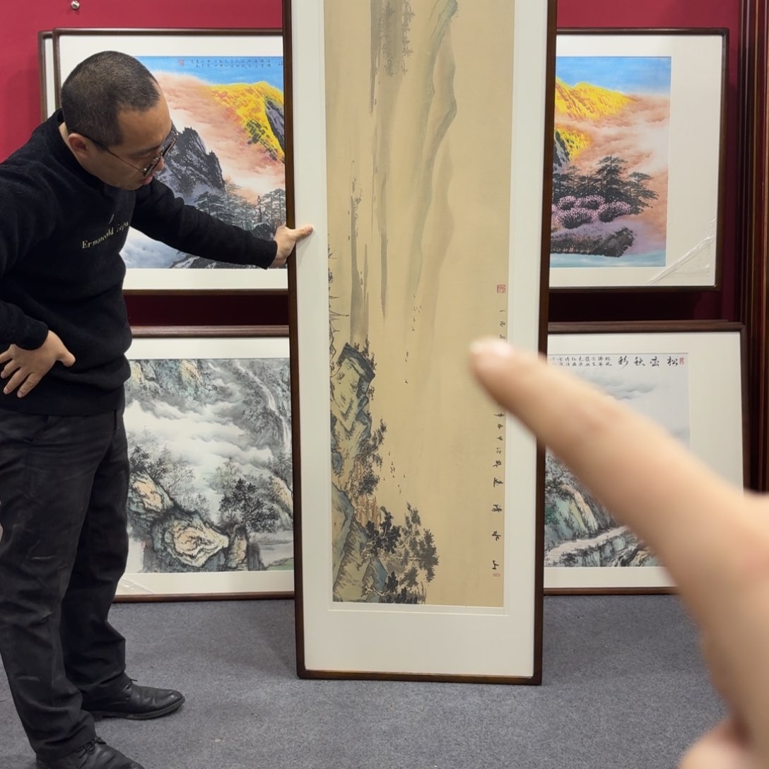 国画带框绘画210/60尺寸