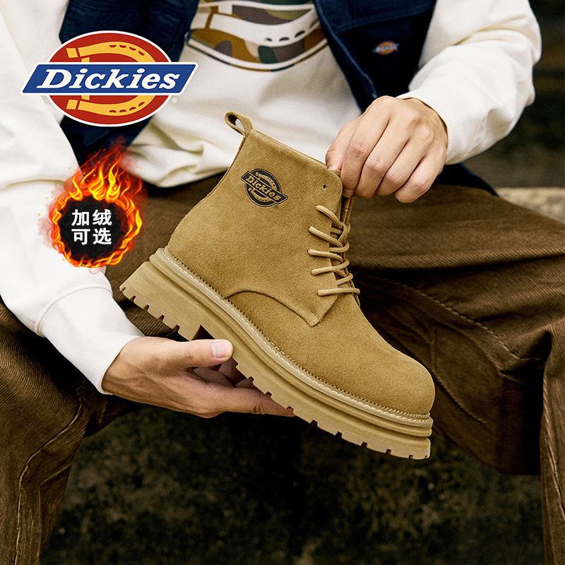 Dickies新秋冬男2025时尚百搭厚底户外复古厚底大黄靴高帮马丁靴