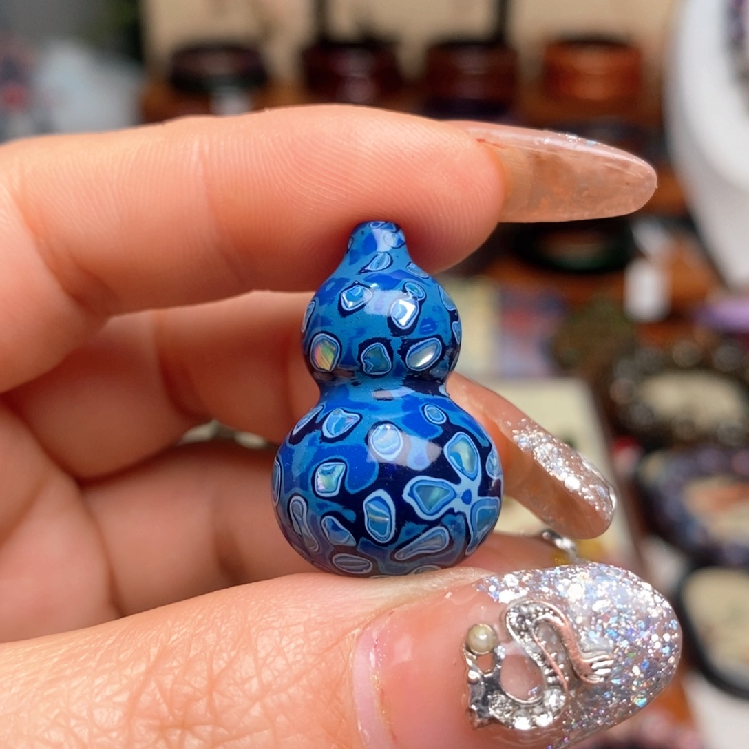 大漆葫芦犀皮纹精品单珠