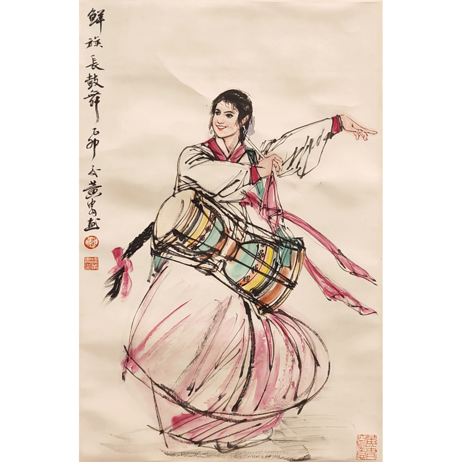 LOT29【朝鲜长鼓舞】立轴82*50cm约3.7平尺