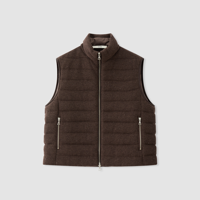【冬姐自主品牌】VOR  羊绒羊毛拉链背心小立领马夹简约V25300143