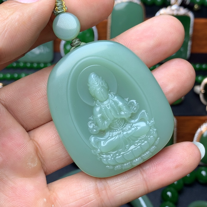 和田玉（碧玉）未镶嵌吊坠(不含链)狼****8