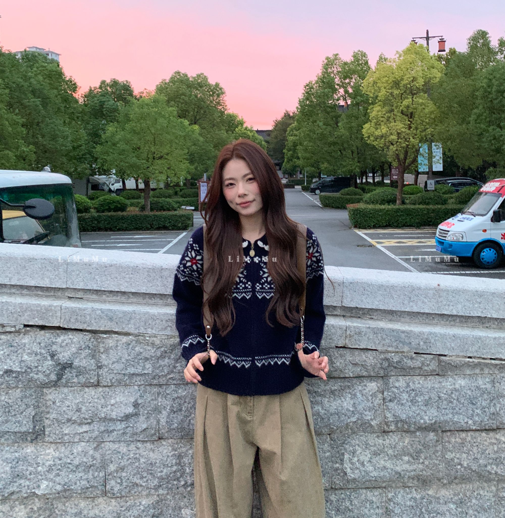 『李木木』秋款上新~~羊绒费尔岛毛衣开衫  59248