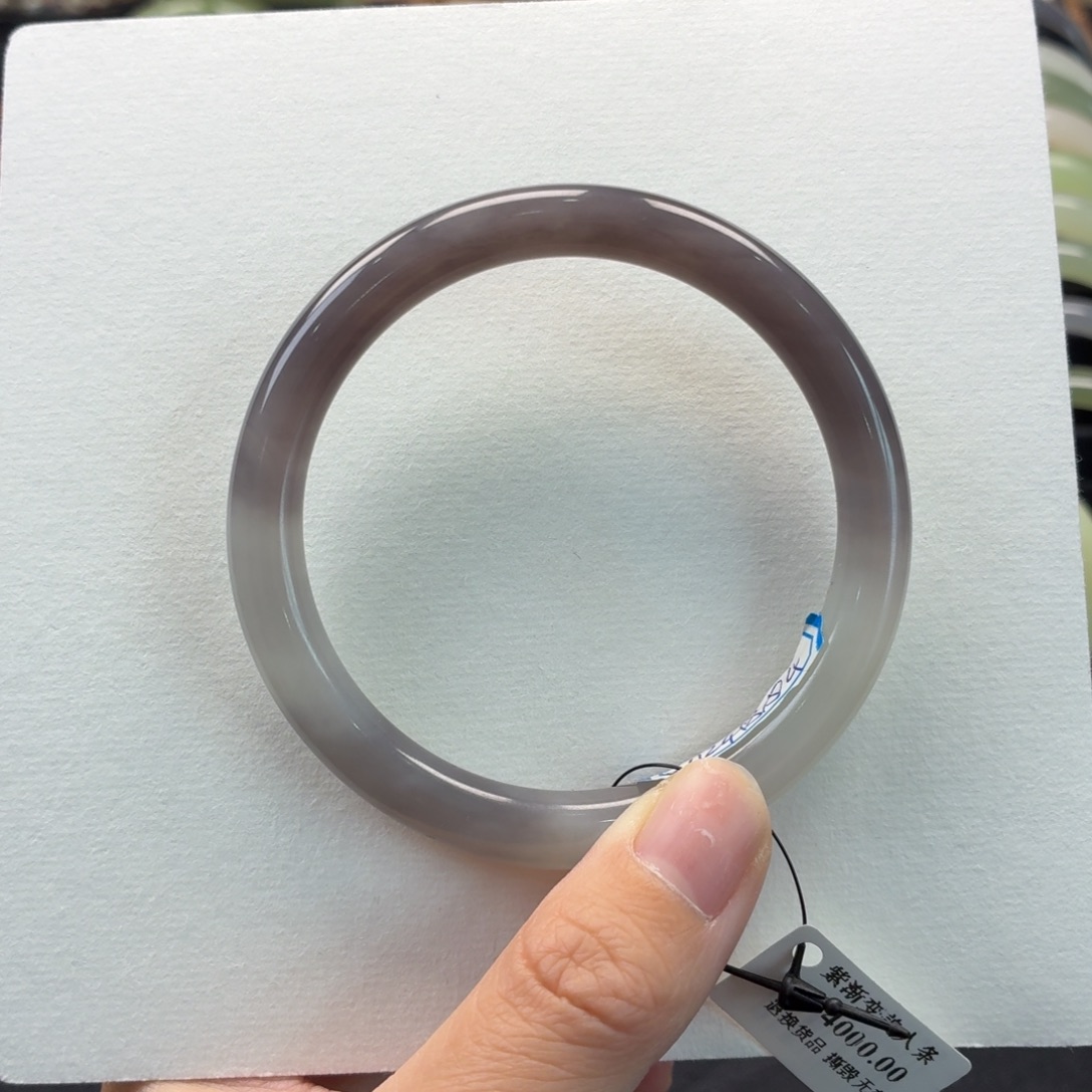 和田玉未镶嵌手镯-特色冰渐变紫5