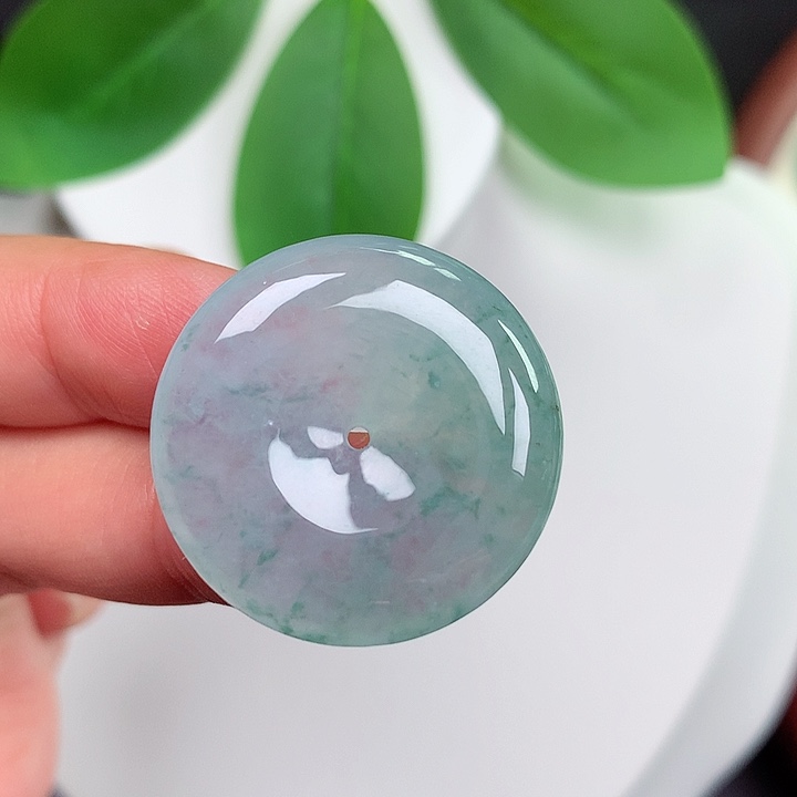 颈饰未镶嵌翡翠平安扣 26.9x5.8mm
