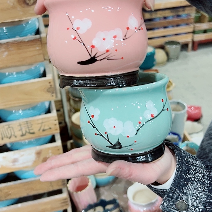 有孔，凑单福利满10元发货陶瓷多肉花盆！