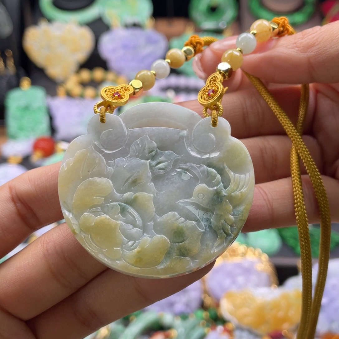 翡翠未镶嵌颈饰代编织