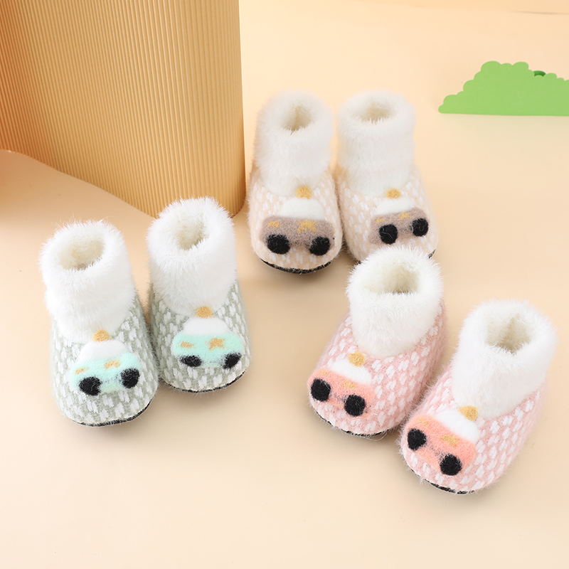 婴儿棉鞋6-12个月软底宝宝加绒步前鞋袜防寒保暖男女新生儿鞋子