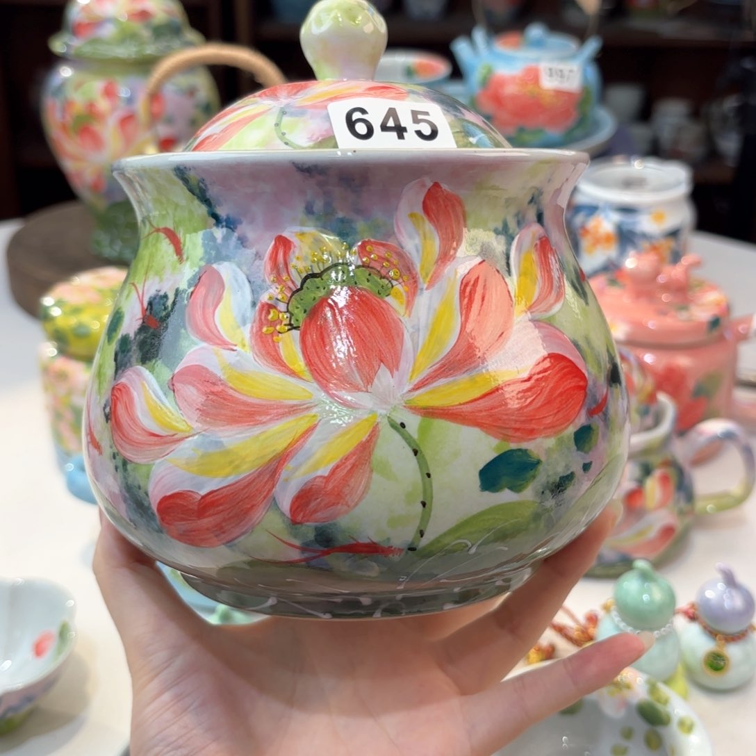 景德镇手绘高温釉下彩陶瓷茶具