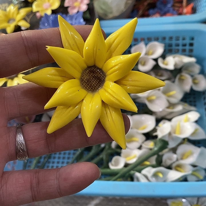 瓷片纯手工陶瓷花摆件1