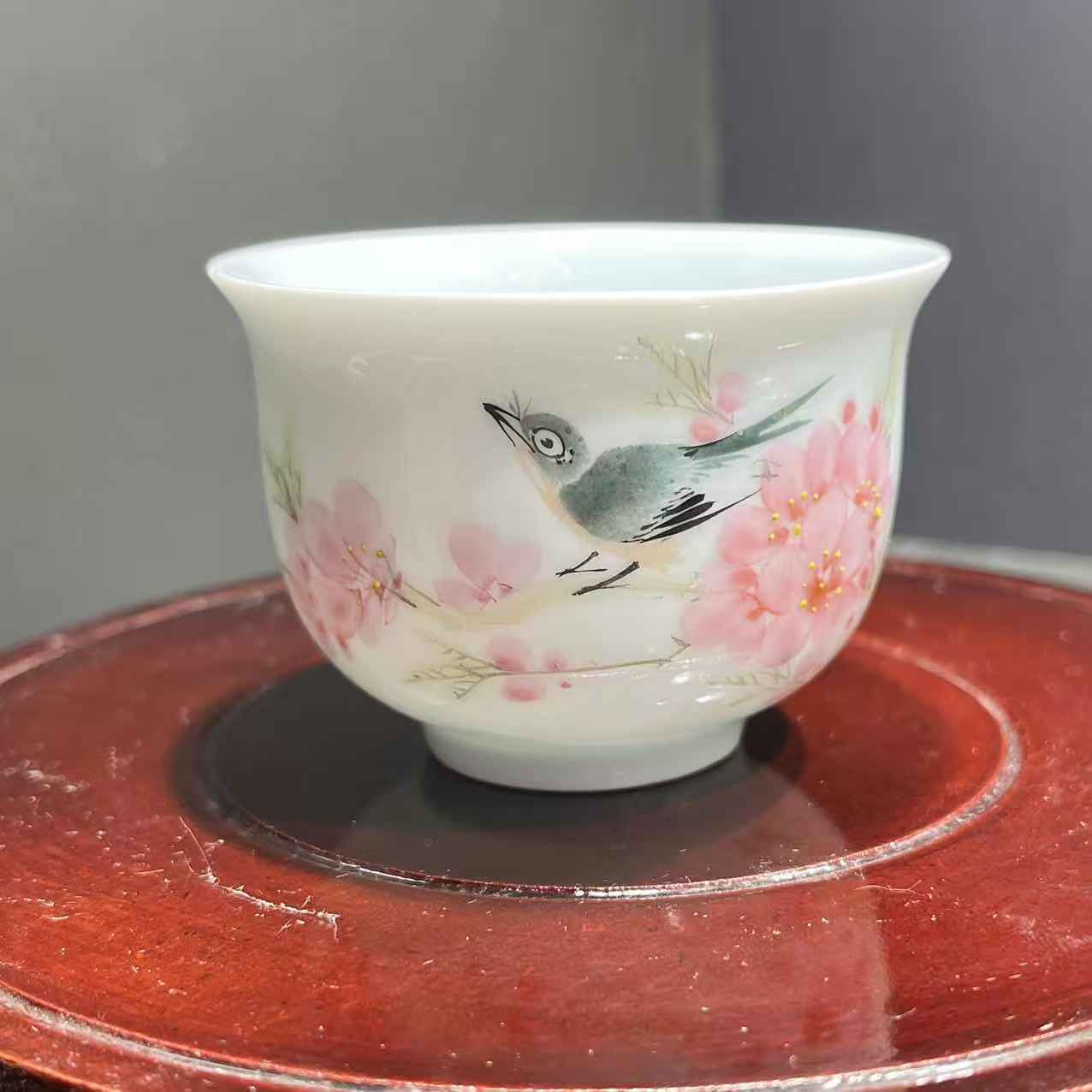 【文燕专属】景德镇水点桃花陶瓷主人杯/2