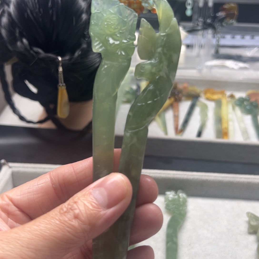 岫玉福利发簪未镶嵌