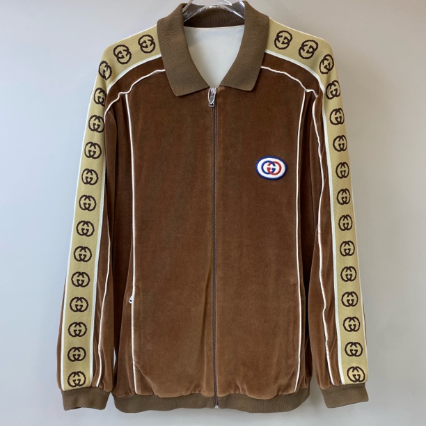 99新 GUCCI/古驰 99新/gucci 古驰 丝绒 双G串标外套 s码 AA10160