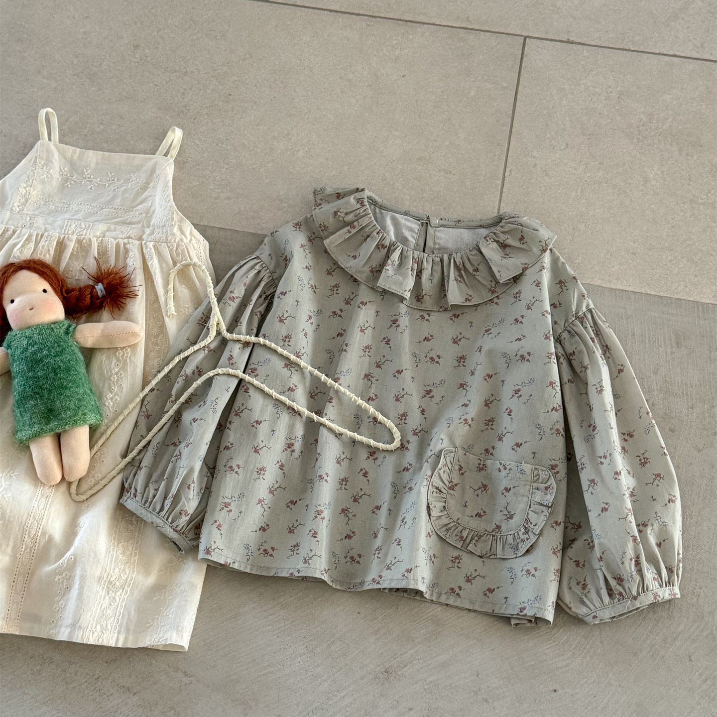 童衬衫2025秋季新款韩国韩版复古碎花小清新女童娃娃衫宝宝洋气