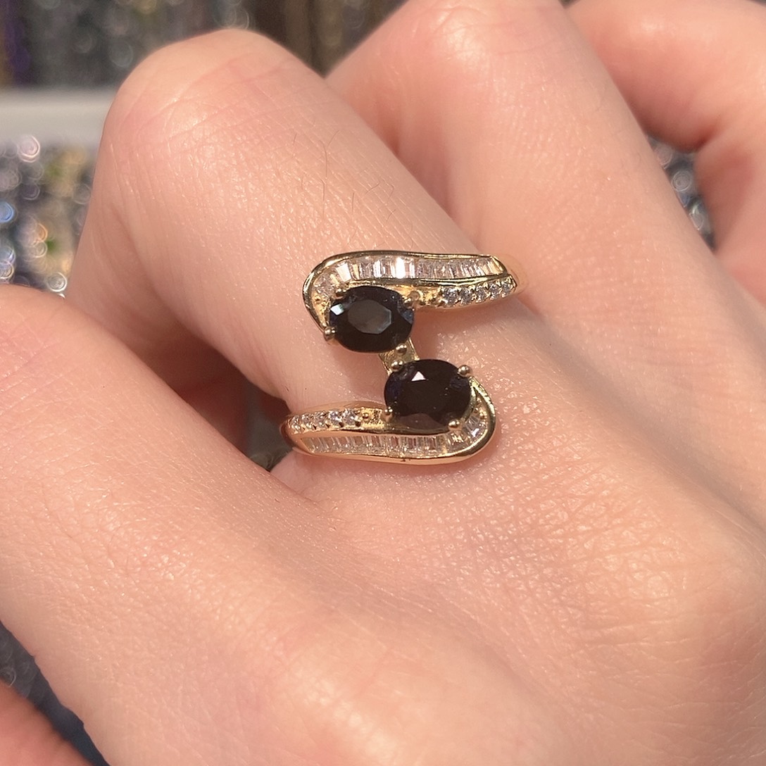 蓝宝石戒指银S925镶嵌