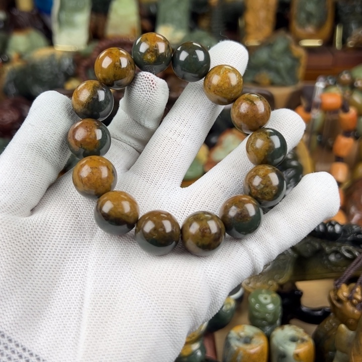 岫岩河磨玉（透闪石质玉）手串未镶嵌用****5