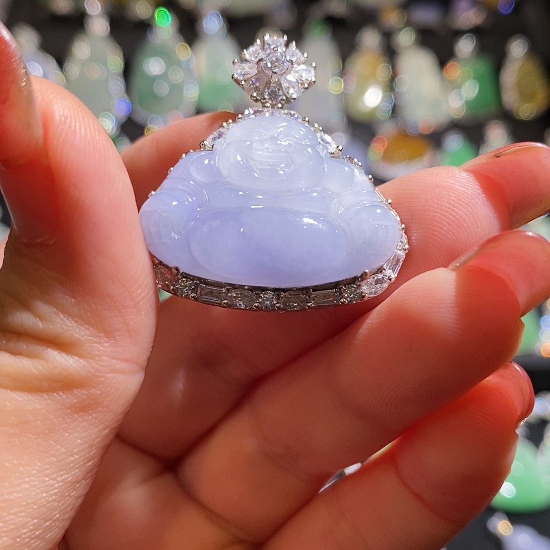 颈饰银S925镶嵌翡翠天然翡翠