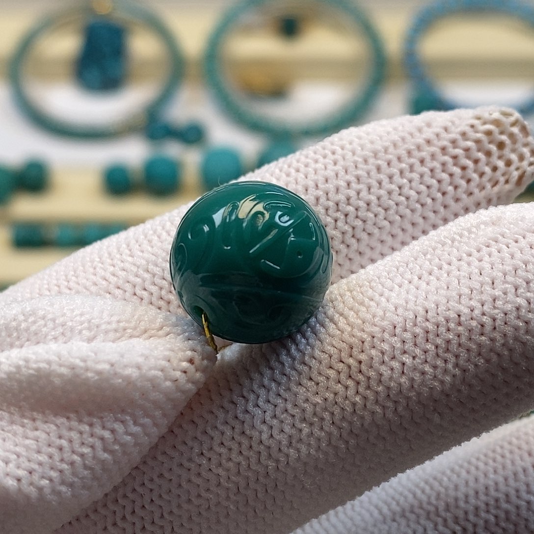 未镶嵌绿松石珠宝奇石拉**篮A815