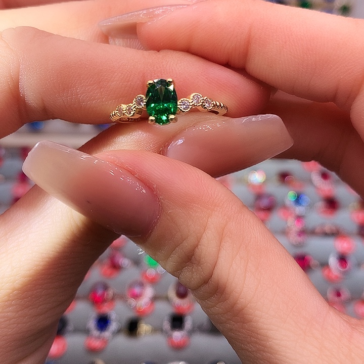 透辉石戒指银S925镶嵌