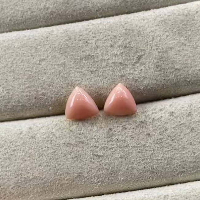 天然宝石红珊瑚耳饰