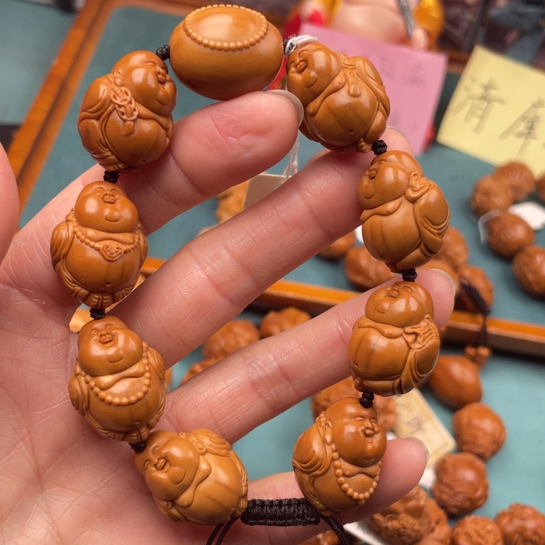 橄榄核手串卡*裆水晶核弥勒