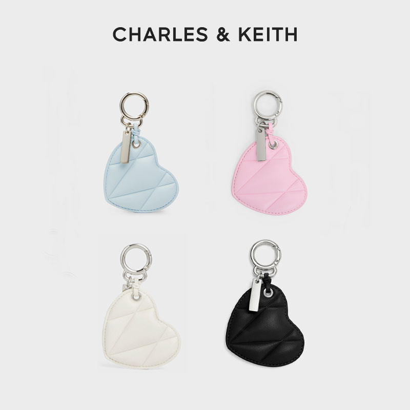 CHARLES & KEITH【商场同款】亮面爱心镜子钥匙扣包包挂件10701528