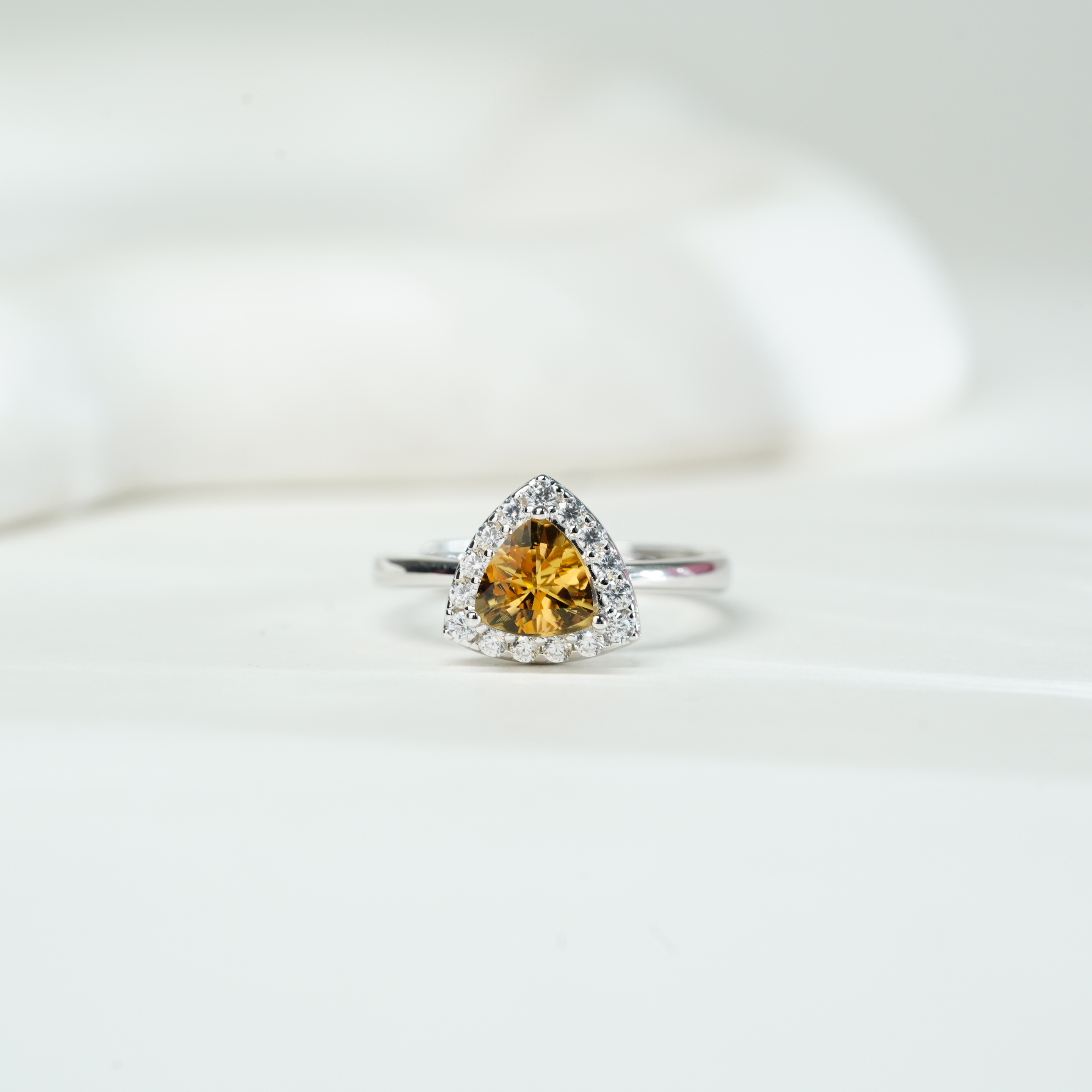 【小北好物】S925银黄水晶戒指约6*6mm【多样性发一件】-17QH161X291