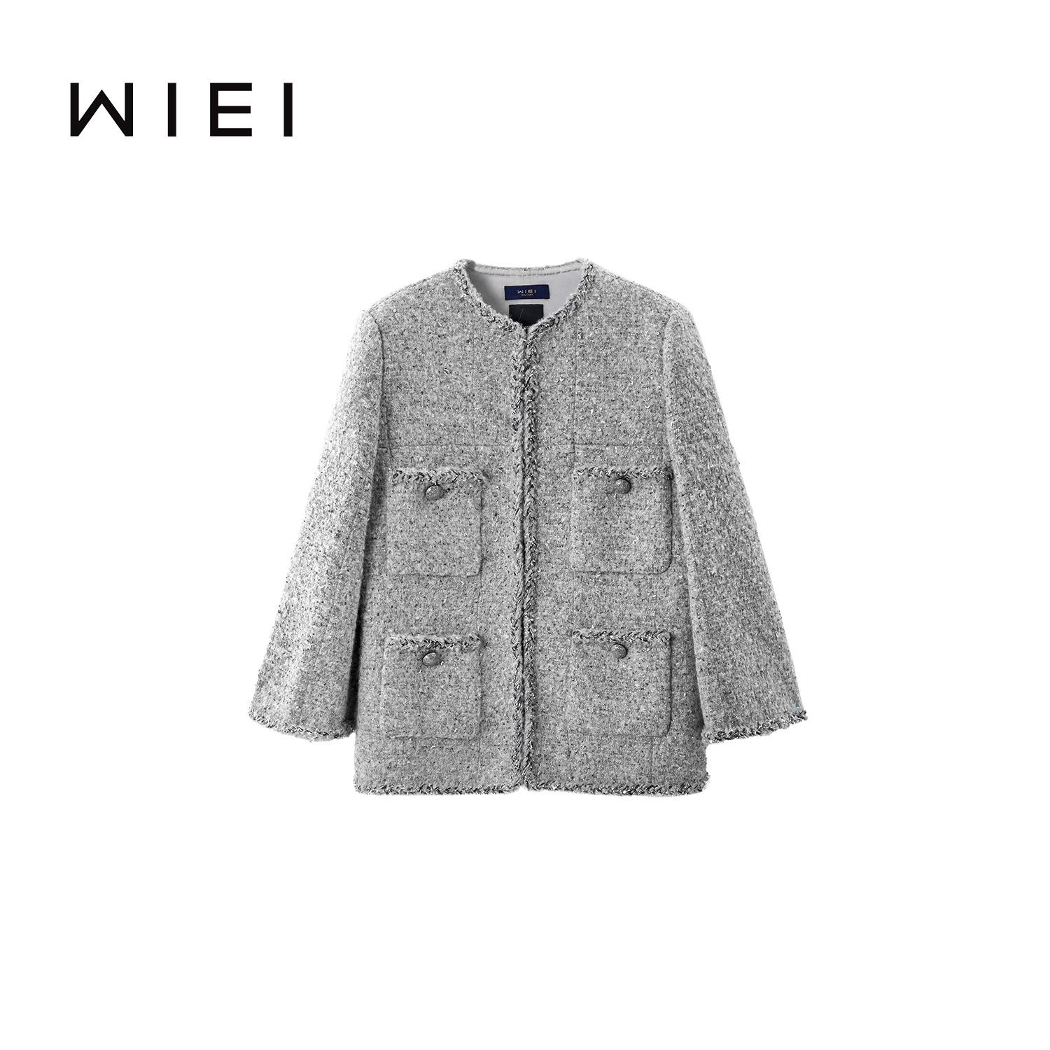 《WI EI》流星雨意大利進口MOESSMER羊毛桑蚕丝小香风外套W25306084