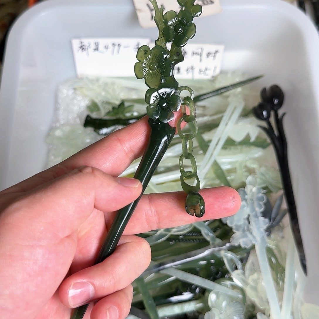 岫玉发饰未镶嵌岫玉发簪就是好看