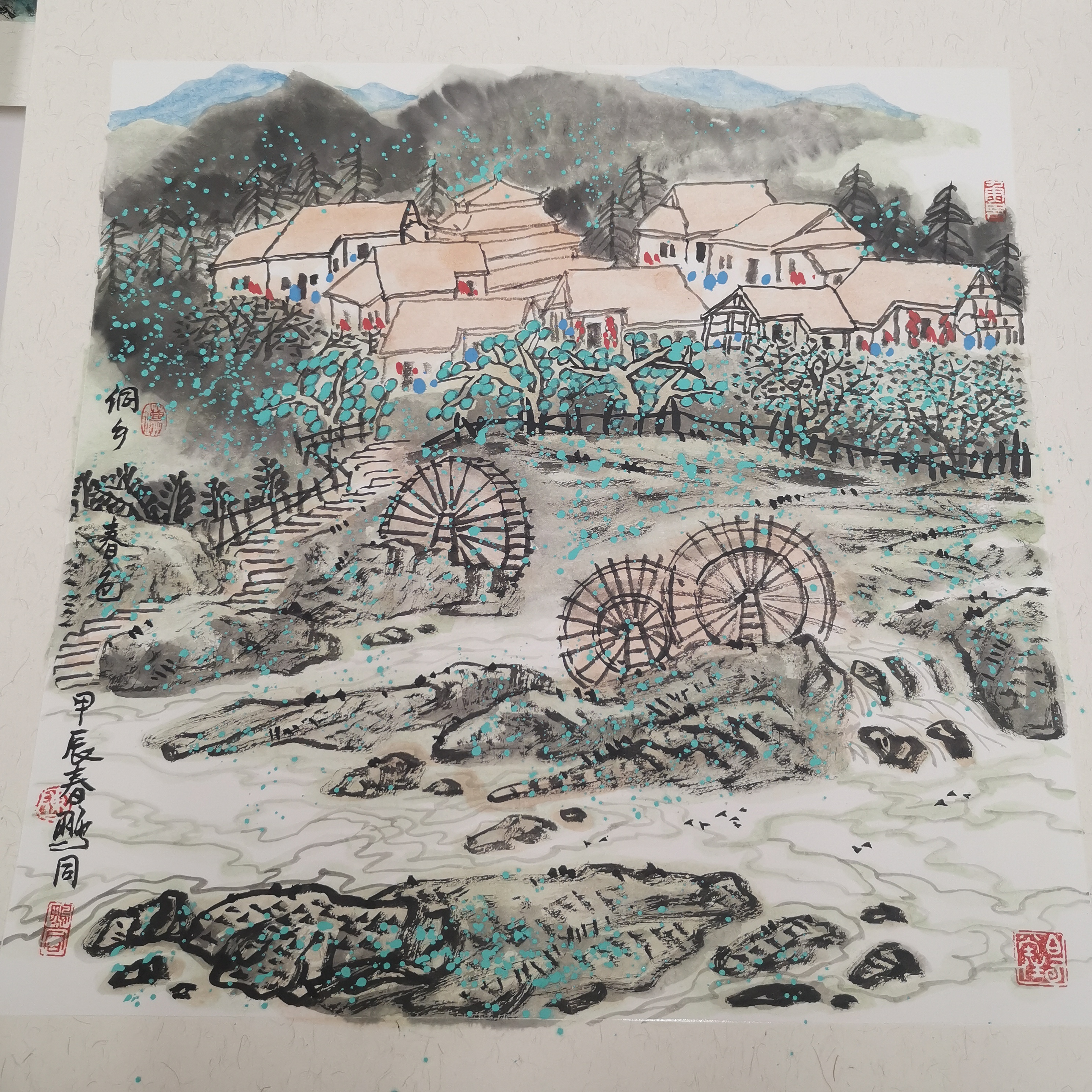 光耀专属陈鹏同1.5平尺国画带框25号