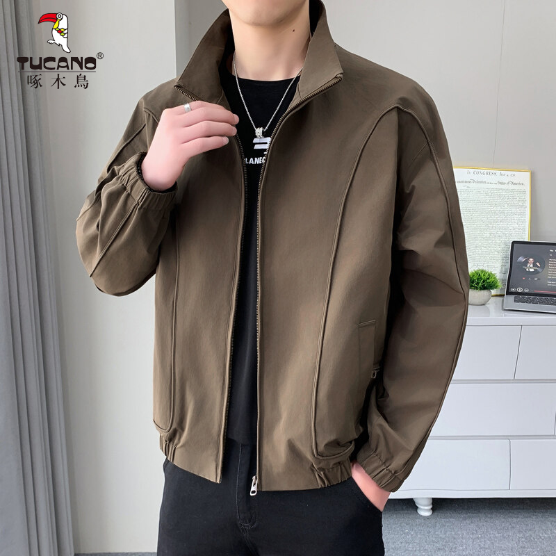 TUCANO/啄木鳥春款立领纯色工装外套韩版潮流休闲百搭夹克上衣帅