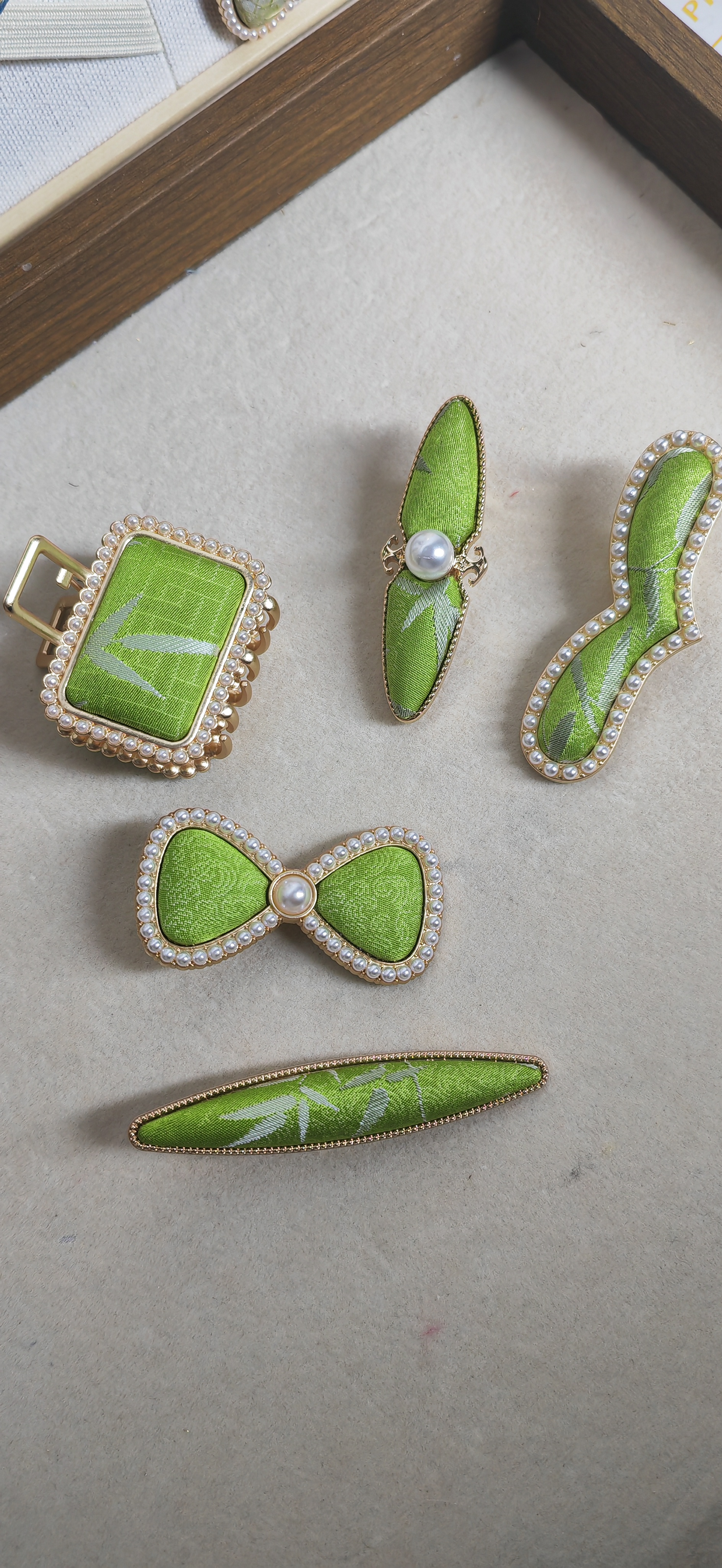 拍之前咨询宋锦复古宫廷发夹侧边夹女可爱复古风