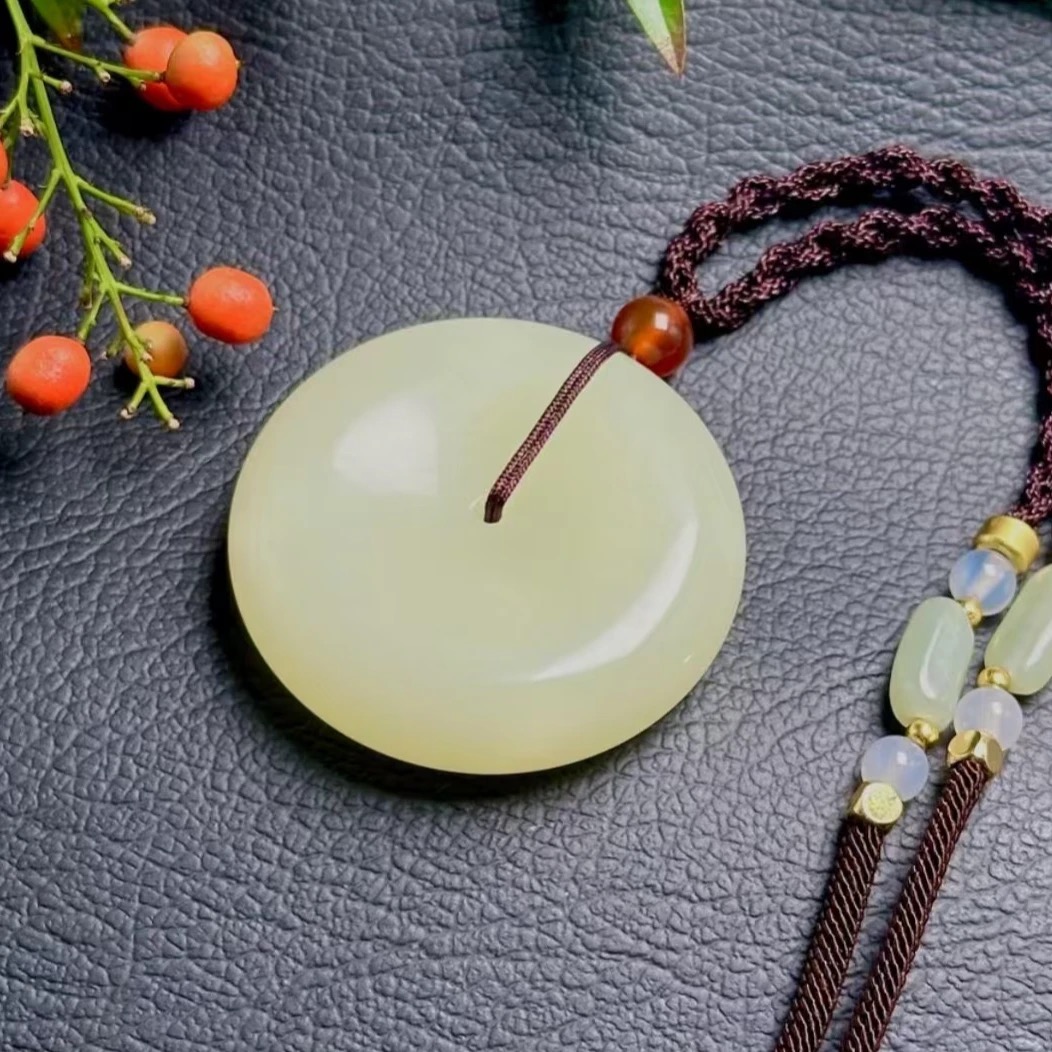 卡30平安扣/蜂蜜水/天然和田玉