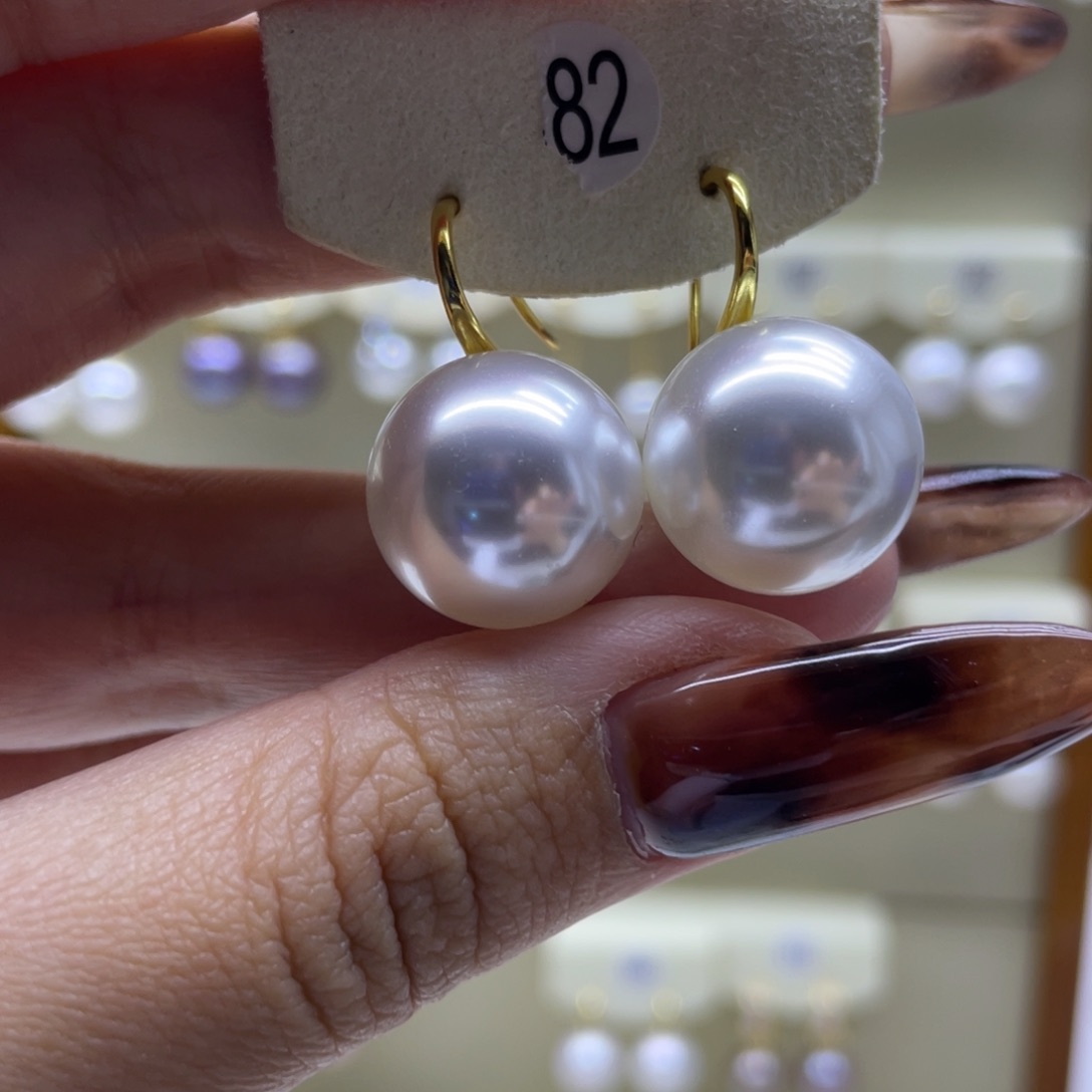 淡水珍珠耳饰银S925镶嵌