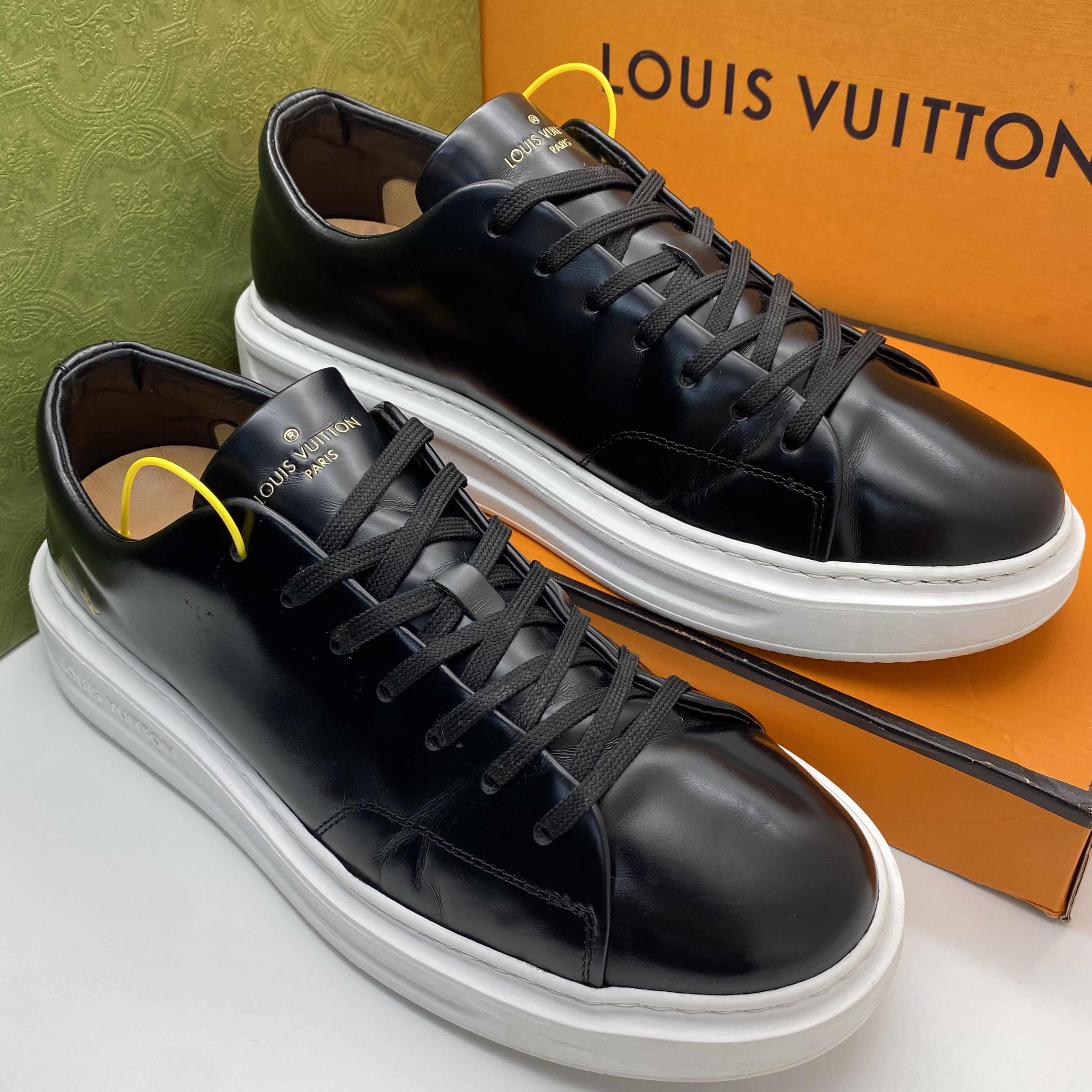 95新 LouisVuitton/路易威登 41欧码/黑色脸面皮厚底舒适松糕鞋
