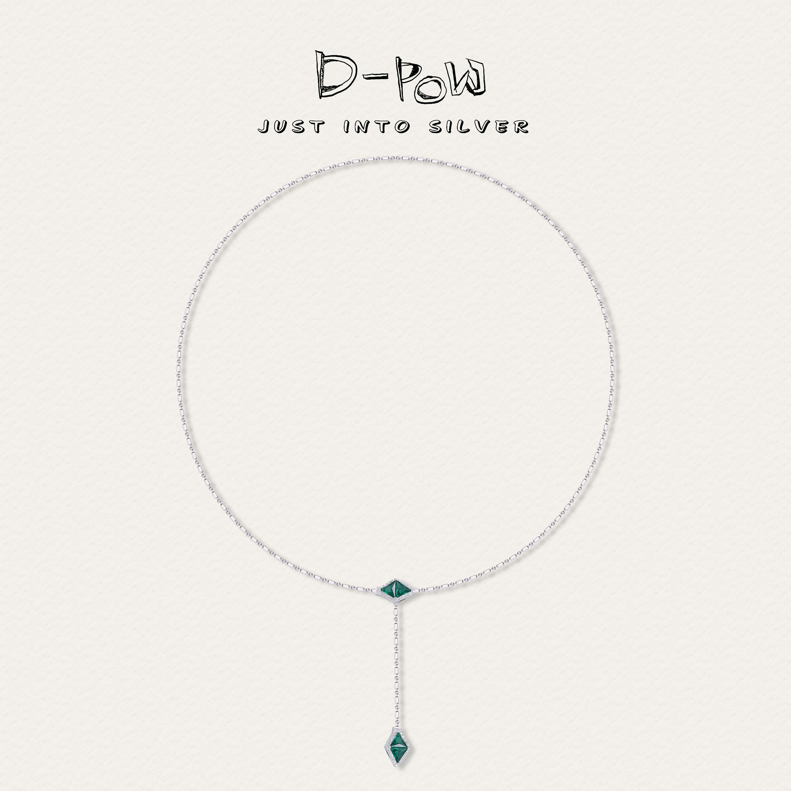 灯小炮 坠链均925银合成锆石 宝丽多戴扣万能项链（56cm）（9270）