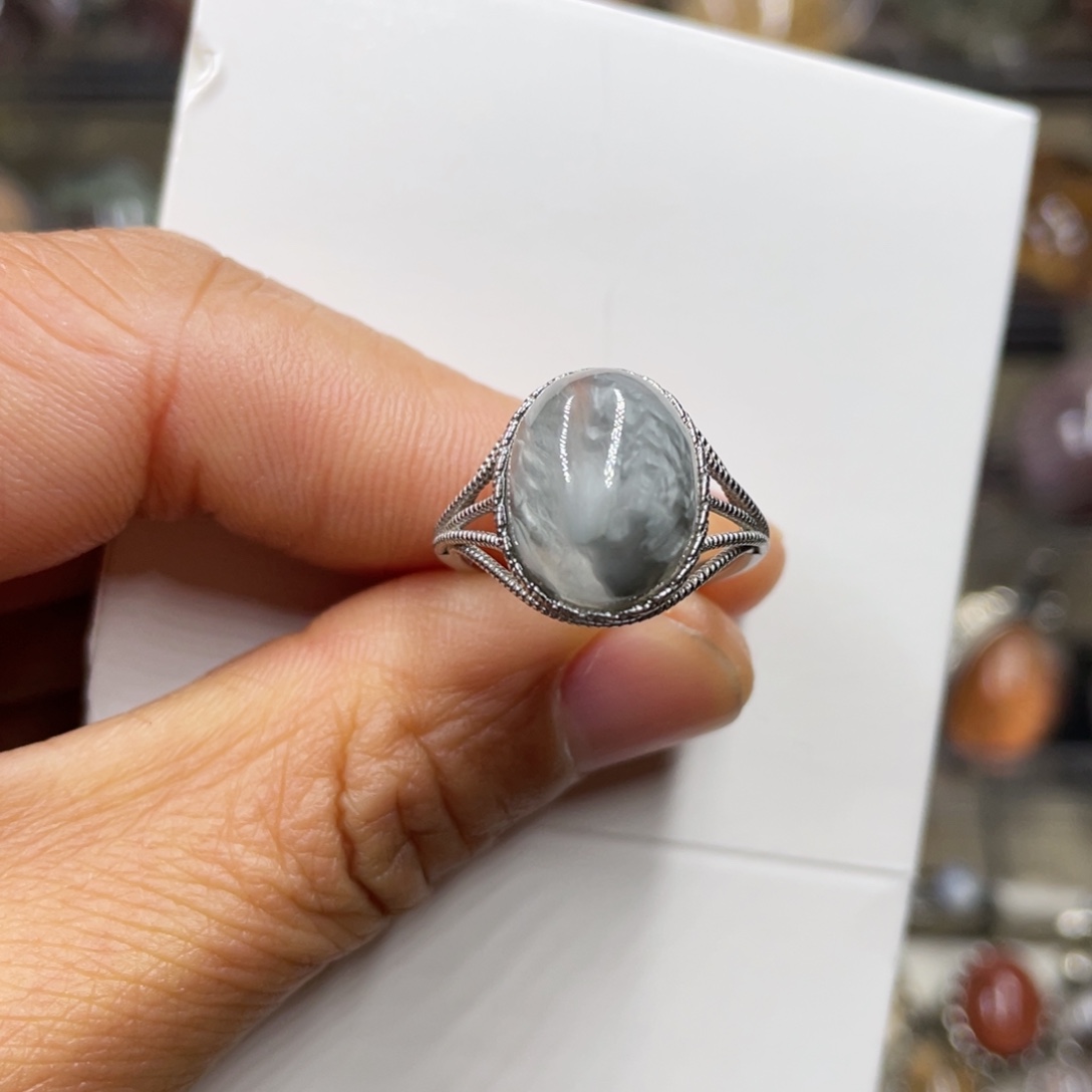 【闪购商品】水晶珠宝半成品银S925镶嵌戒指