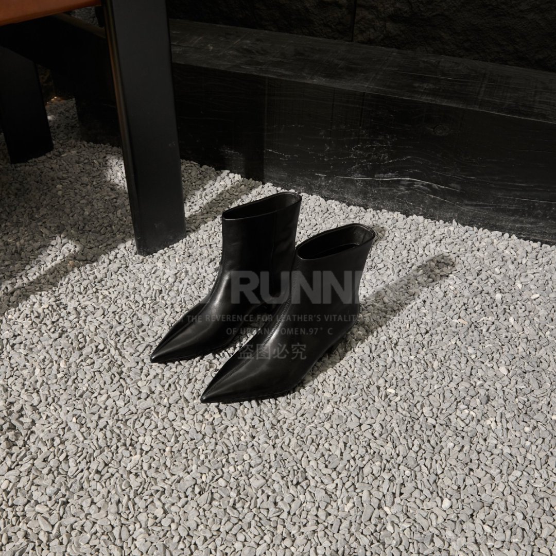 东东【胎牛版】净版气质尖头法式休闲百搭秋冬时尚瘦瘦靴短靴G2862