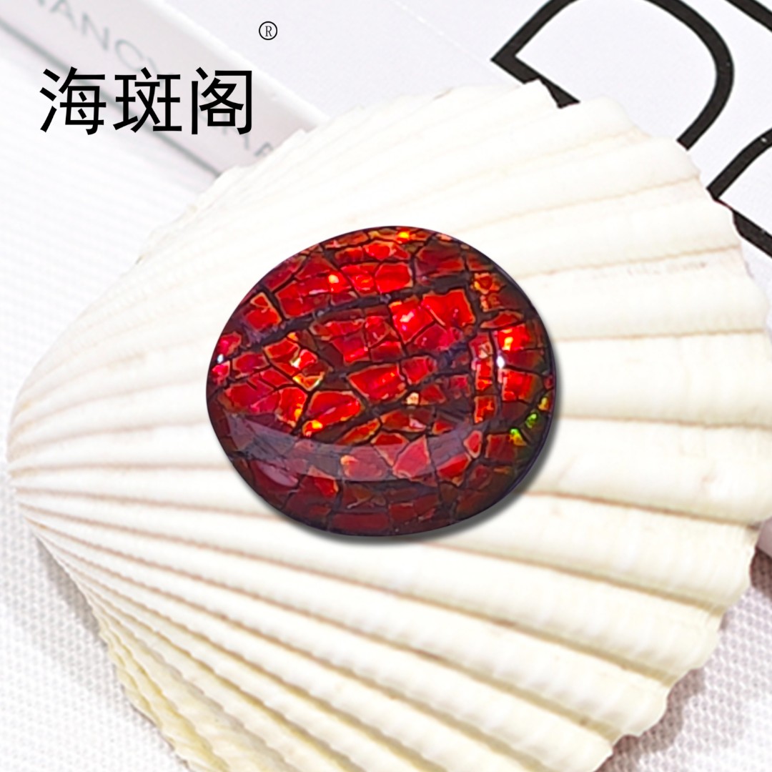 【海斑阁】天然加拿大斑彩宝石有机宝石收藏树脂覆膜裸石DLS-25135