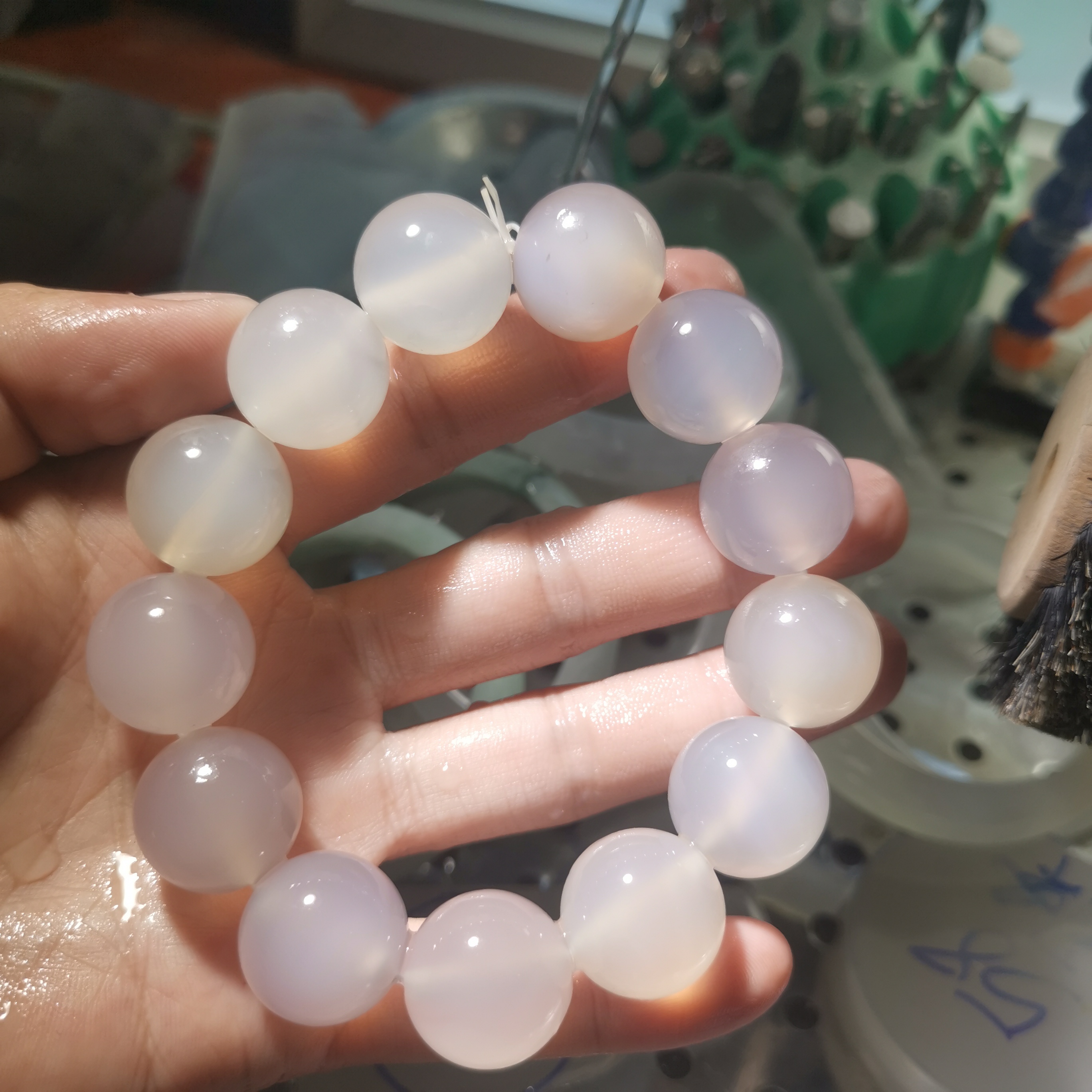 天然南红老料手串